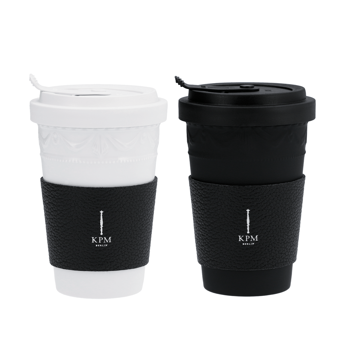 KPM To-go Becher-Set Black & White inkl. Ledermanschetten