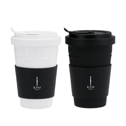 KPM To-go Becher-Set Black & White inkl. Ledermanschetten